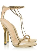 Gucci Chaintrimmed Suede Sandals