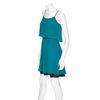 Halston Heritage Tiered Pleated Dress with Belt in Blue (teal) - Lyst