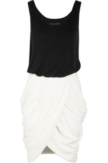 Jay Ahr Two Tone Jersey and Silk Crepe Dress - Lyst