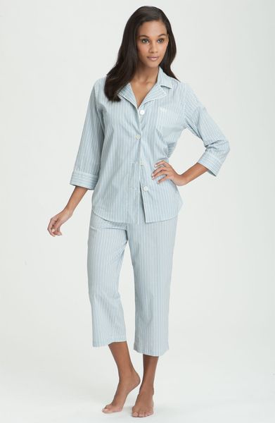 Lauren By Ralph Lauren Sleepwear Capri Pajama Set in Blue (washed chambray) - Lyst