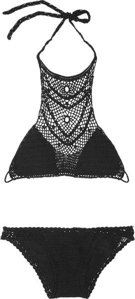 Lisa Maree The Elevated Landing Crocheted Cotton Blend Bikini - Lyst