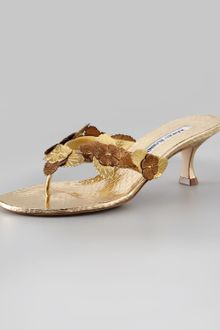 Manolo Blahnik Cesaremp Flower Thong Sandal - Lyst