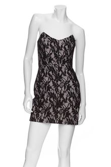 Mason by Michelle Mason Lace Strapless Mini Dress - Lyst