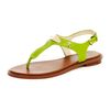 Michael Kors Logoplate Leather Thong Sandal in Green (pink) - Lyst