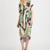 Suno Drapey Printed Vneck Dress in Beige (nude) - Lyst