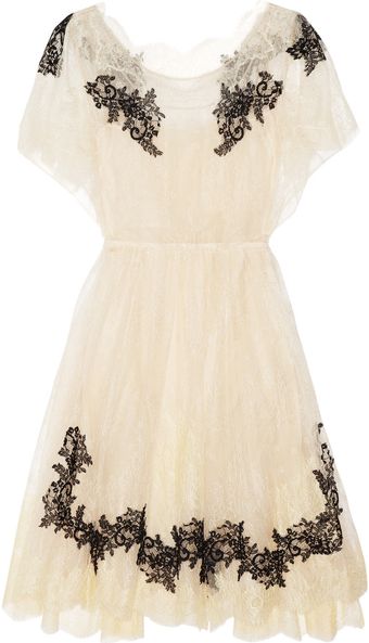 Valentino Appliquéd Lace Dress - Lyst