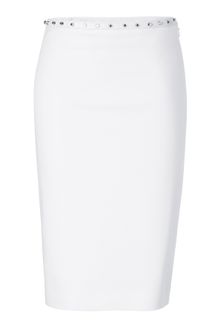 Versace White Rock Stud Pencil Skirt - Lyst