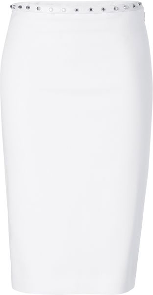 Versace White Rock Stud Pencil Skirt in White - Lyst