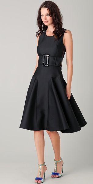 Viktor & Rolf Full Skirt Dress with Belt in Black - Lyst