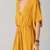 Zimmermann Drawstring Plunge Jumpsuit in Yellow - Lyst