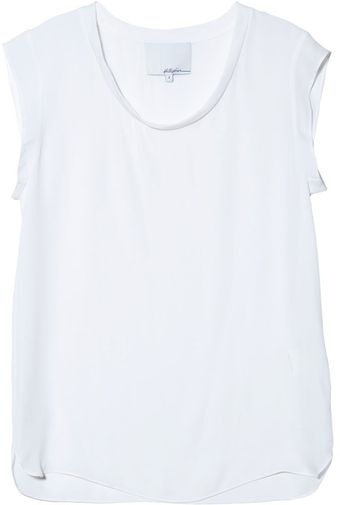3.1 Phillip Lim Silk Muscle Tee in Antique White - Lyst