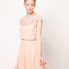 Asos Skater Dress With Daisy Lace in Pink (peach) - Lyst
