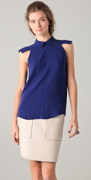 Dion Lee Ceremony Shirt in Blue (navy) - Lyst