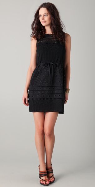 Edun Lace Shift Dress in Black - Lyst