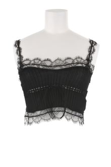 Emilio Pucci Mini Top in Knitted Silk and Lace with A Ribbon Fastening On Front - Lyst