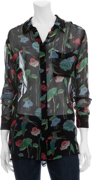  Lotus Lagoon Chiffon Print Blouse 