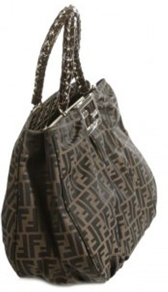 Fendi Mia Shoulder Bag Shopping Large Zucca in Brown (marron) - Lyst