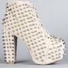 Jeffrey Campbell The Spike Lita Shoe in Nude Suede and Silver in Beige (nude) - Lyst