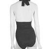 Lenny Ruched Halter Swimsuit in Gray (charcoal) - Lyst