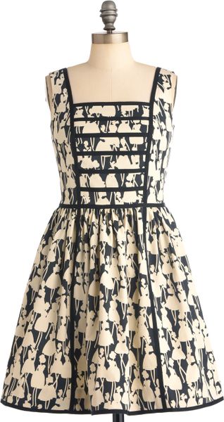 Modcloth Orla Kiely Youre in Good Company Dress in Beige (ivory)