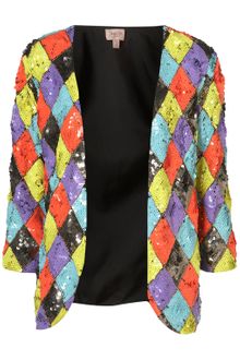 Topshop Harlequin Sequin Jacket By Dress Up - Lyst