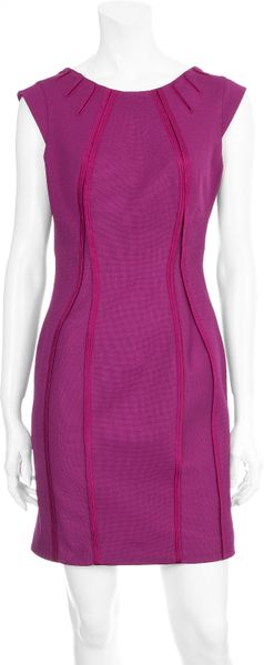 Zac Posen Seam Bondage Dress in Purple (magenta) - Lyst