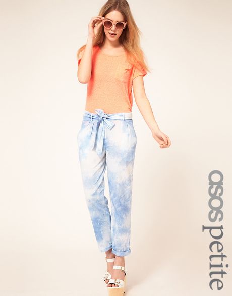 Asos Collection Asos Petite Exclusive Tie Dye Soft Chino in Blue - Lyst