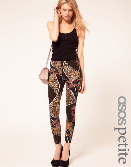 Asos Collection Petite Exclusive Leggings in Chain Print in Blue (multi) - Lyst
