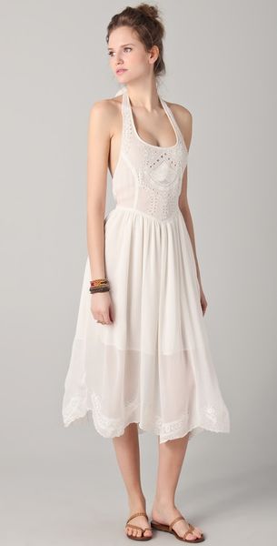 Free People Embellished Sundress in White (ivory) - Lyst