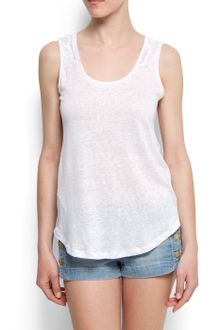 Mango Laced Back Tshirt - Lyst