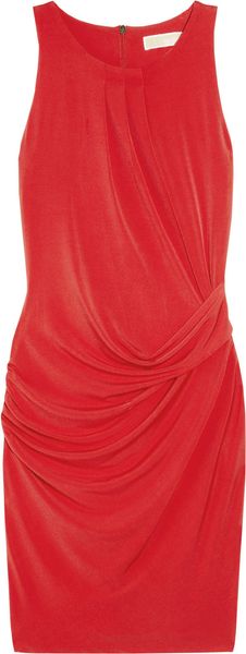 Michael by Michael Kors Gathered Stretchjersey Dress - Lyst