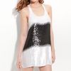 Parker Racerback Sequin Minidress in Black (cream/ black) - Lyst