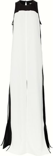  Leathertrimmed Silk Maxi Gown 