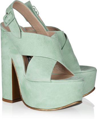 Rochas Textured Leather Platform Sandals - Lyst