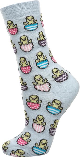 Topshop Easter Egg and Chick Socks in Blue - Lyst