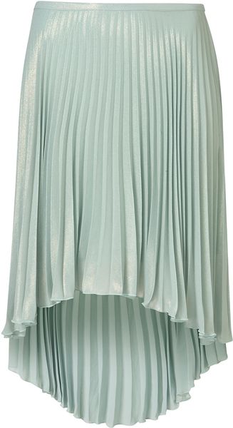 Topshop Pleated Dip Back Skirt - Lyst
