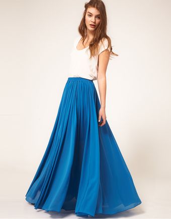 Asos Maxi Skirt With Broderie Inserts - Lyst