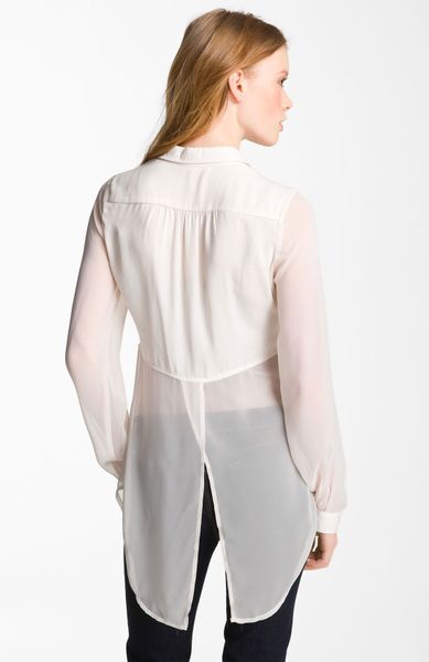 sheer panel shirt