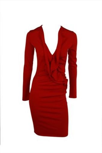 Valentino Knit Dress with Ruffle Detail - Lyst