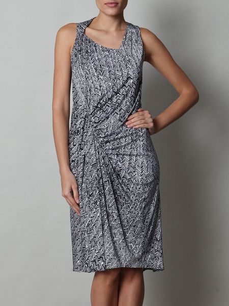 Balenciaga Chevron Print Jersey Dress in Black - Lyst
