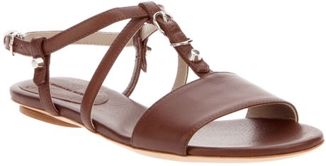 Balenciaga Strap Sandal in Brown - Lyst