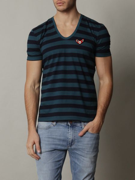 Burberry Prorsum Striped Tshirt in Blue for Men (teal) - Lyst