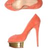 Charlotte Olympia Daryl Shell Suede Shoes in Orange (coral) - Lyst