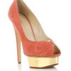 Charlotte Olympia Daryl Shell Suede Shoes in Orange (coral) - Lyst