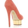 Charlotte Olympia Daryl Shell Suede Shoes in Orange (coral) - Lyst