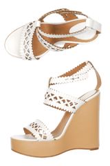 Chloé Lasercut Leather Wedge Shoes