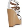 Chloé Lasercut Leather Wedge Shoes in White - Lyst