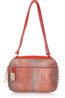 Christian Louboutin Roxane Studded Python Shoulder Bag - Lyst