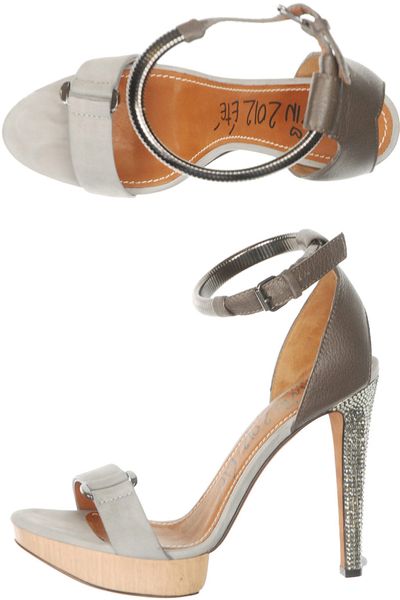 Lanvin Swarovskicrystal Sandals in Silver (taupe) - Lyst