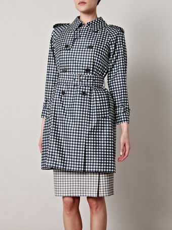 Marc Jacobs Ginghamprint Trench Coat - Lyst